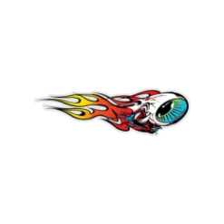 Marque Stickers Troy Lee Design® Flaming Eyeball - Rouge/Jaune